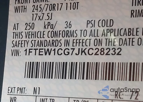 2018 Ford F-150 Xlt from USA, damaged, VIN 1FTEW1CG7JKC28232